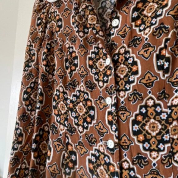 70s Bold Psychedelic Print Sizzler Dress - Picture 2 of 5
